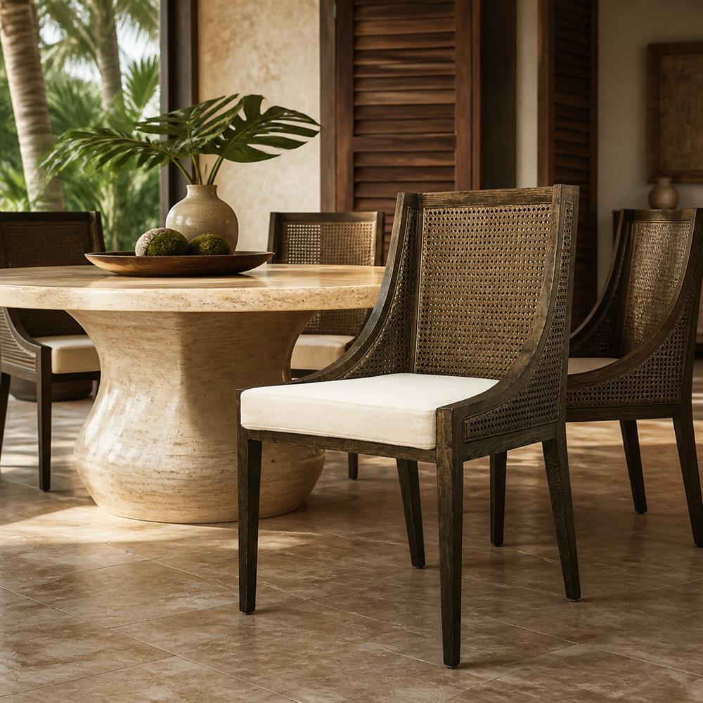 WRAPAROUND CANE DINING CHAIR CYC-027-BRW
