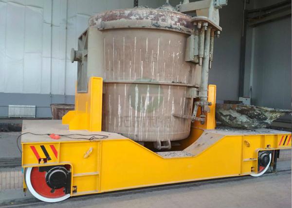 75 Ton Steel Mill Slag Transport Rail Operated Ladle Transfer Vehicle With V-Groove Deck