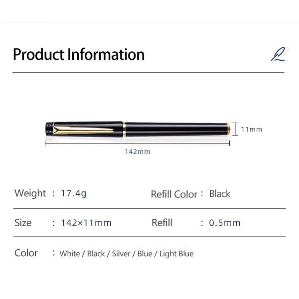 Bureau Entreprise stylo gel métallique Ecriture lisse stylo neutre Logo personnalisé