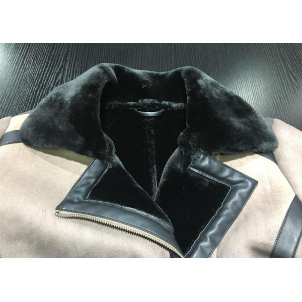 Fur Collar Fully Lined Ladies PU Jacket Faux Fur Coat Flat Pack With Plastic Bag