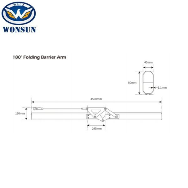 180 Degree Fold Barrier Arm For Automatic Boom Barrier Gate Use And For Limit Height And Width Sites