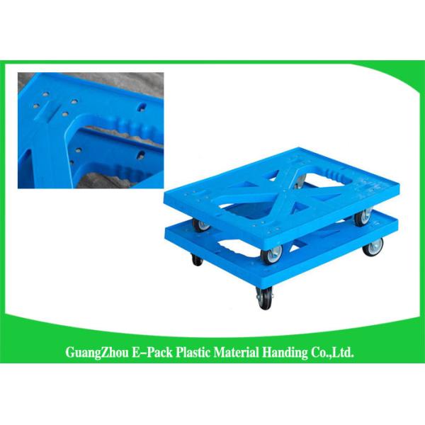 150kg Durable Heavy Duty Plastic Moving Dolly , Logistics Four Wheel Trolley