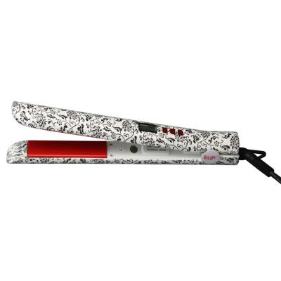 LCD black printing flowerhigh speed heat hair straightener iron 