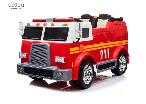 2 SeatS 3km/Hr Kids Ride On Toy Car 37 Months Ride On Fire Truck 12v Lights