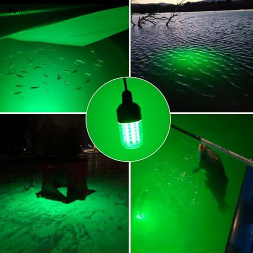 12V 30W IP68 Underwater Fish Finder Lamp Plastic Aluminum LED Night Fishing Light