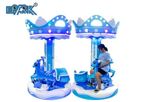 Snow World Go Round Carousel Amusement Park Kids Horse Swing Ride For Three People
