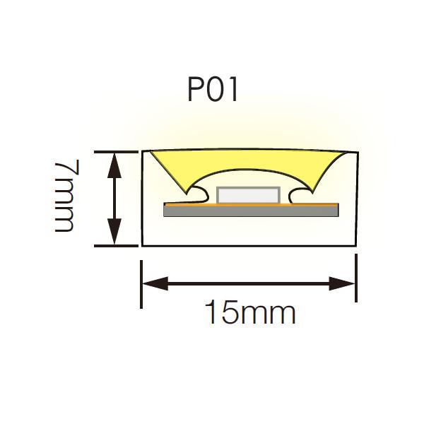 IP68 7mm LED Neon Slim Flex com difusor transparente ou lechoso opcional
