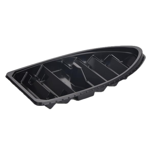 Sushi en plastique Tray Stackable Eco Friendly de picoseconde de forme de bateau