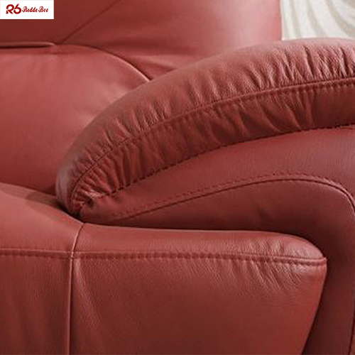Apartment Size Overstuffed Cowhide Leather Sofa Furniture Anti Deformation