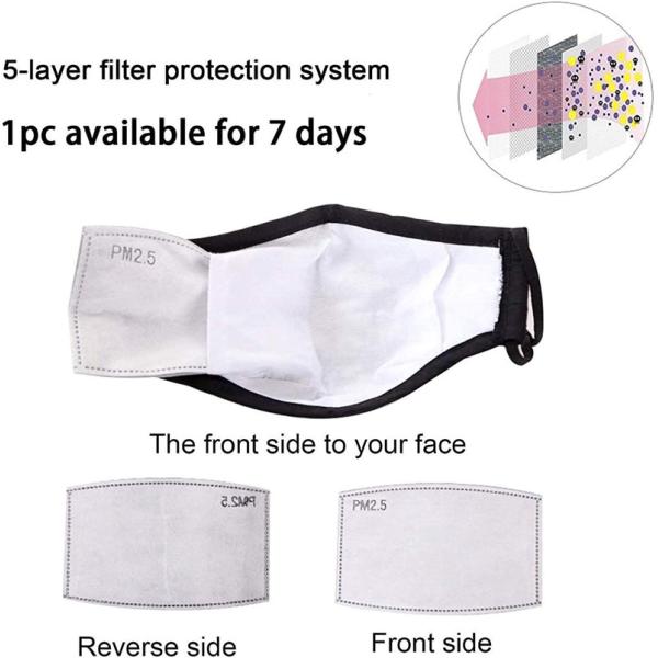 5 Layer Anti Dust Cotton Face Masks Filter PM2.5 for Activated Carbon Masks