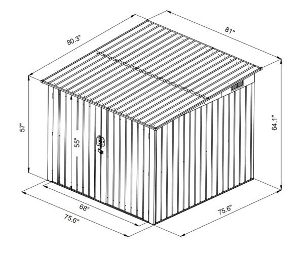 Galvanized Steel Metal Bike Storage Shed 10x4 6X4 With Pent Roof