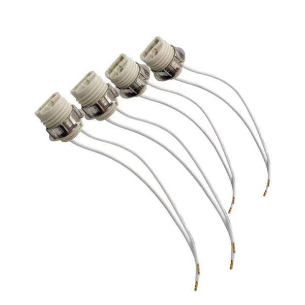 Indoor Ceramic Lamp Holder for GU10 Bulb without Cable and Silicon Cable