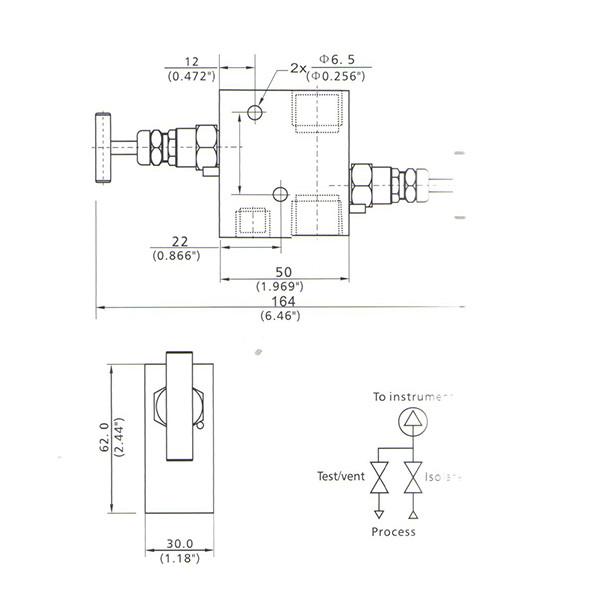 3000 tubulure diverse de manière de la valve 100C 2 TNP d'instrument femelle de livre par pouce carré 1/4