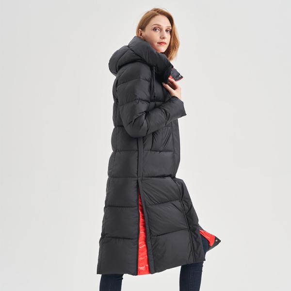 FODARLLOY Ladies Warm Hooded Cotton-Padded Clothes Women Slim Long Down Winter Jackets Women Water Repellent Puffer Coats