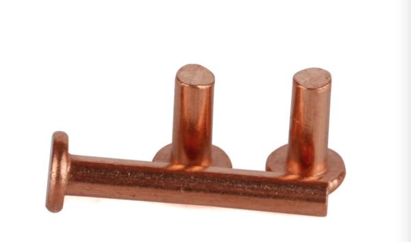 Red Copper Solid Flat Head Rivets Fasteners Good Corrosion Resistance