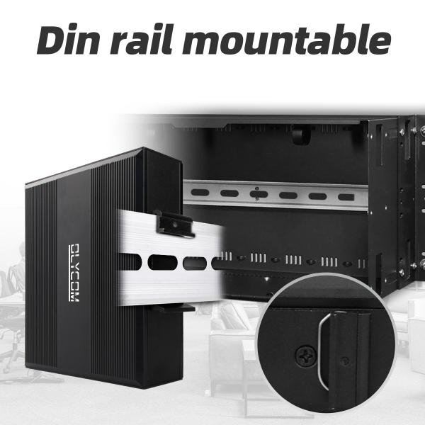 Mini 2 Port 10/100mpbs Industrial Fiber Media Converter With 1RJ45+1SFP LC Ethernet Switch For Outdoor Use