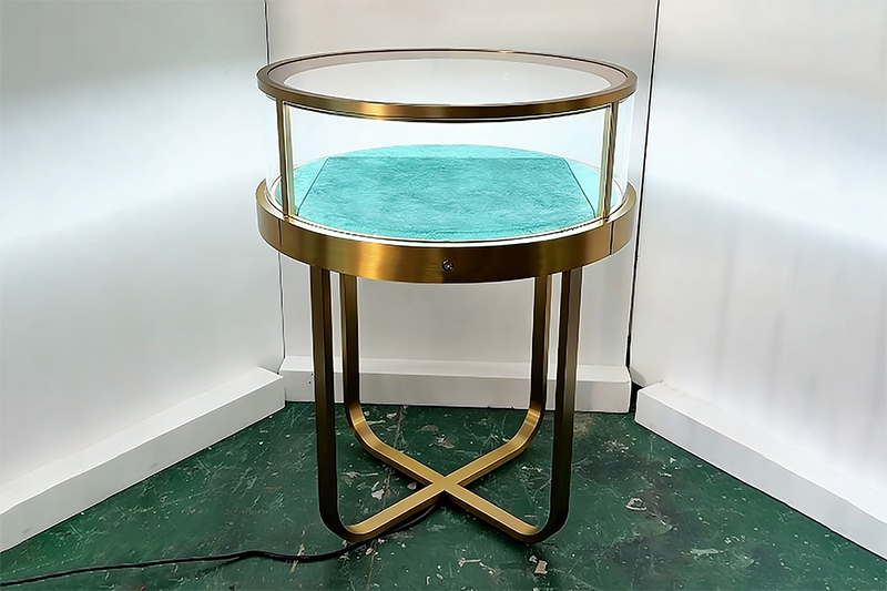 Stainless Steel Counter Jewellery Display Integrated Lighting Countertop Cabinet