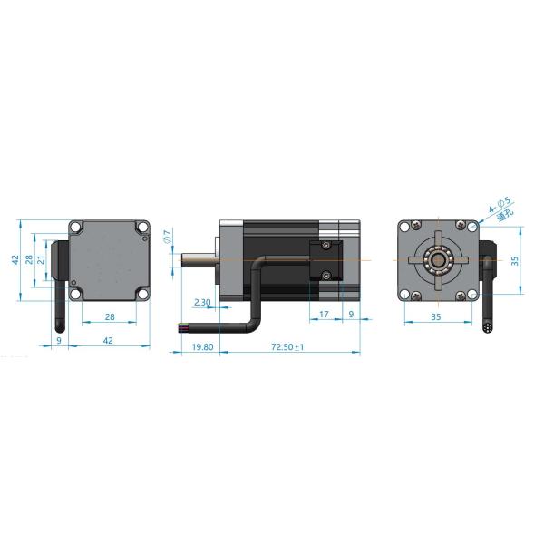 42mm Nema 17 Brushless DC Motor 8 Poles 24V 3Phase 3000RPM High Torque BLDC Electric Motor
