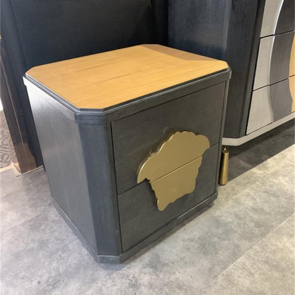 tiroir 2 moderne moderne d'acier inoxydable de tables de chevet de 0.45x0.55m