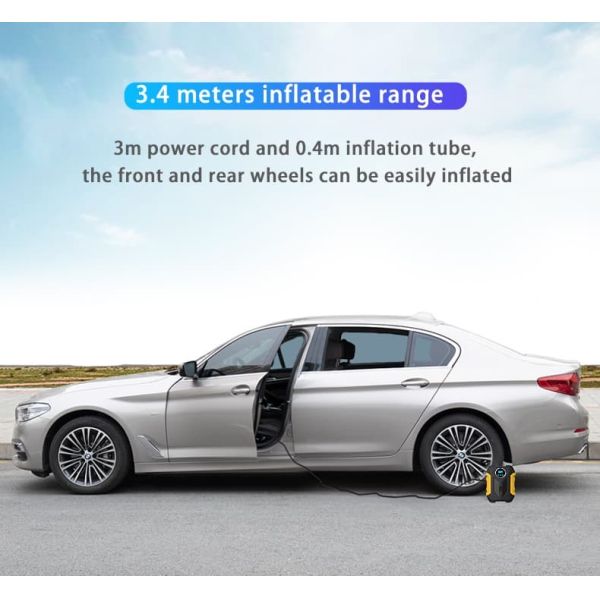 Portable Car Tire Inflator 12V 10A Smart Cig Lighter Air Compressor