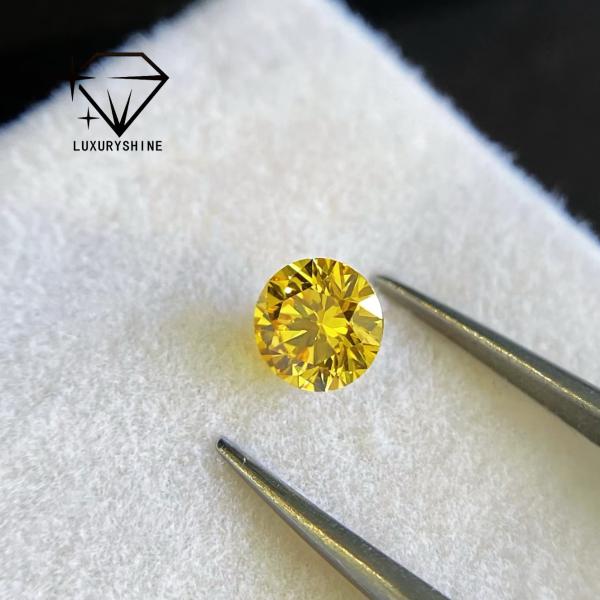 LuxuryShine VVS2/VS1 Lab Grown Diamond Fancy Vivid Yellow Rund Shape Loose Diamonds With IGI Certificate Customized jewelry