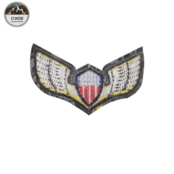 American Style Wings Custom Woven Patches Eco Friendly Fashionable With Stick