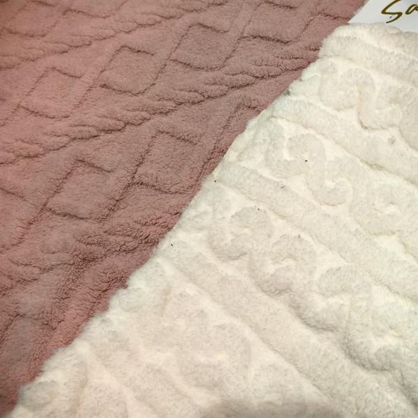 Wholesale Double Sided Faux Jacquard Soft Cotton Fleece Fabric for Clothing Blankets for Winter Pillows Cushion
