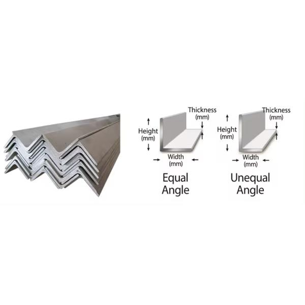Iron Material Angle Cut SS301 SS304 Equal Angle Bar Surface BA/2B/NO.1/NO.3/NO.4/8K/HL/2D/1D for Structural Construction
