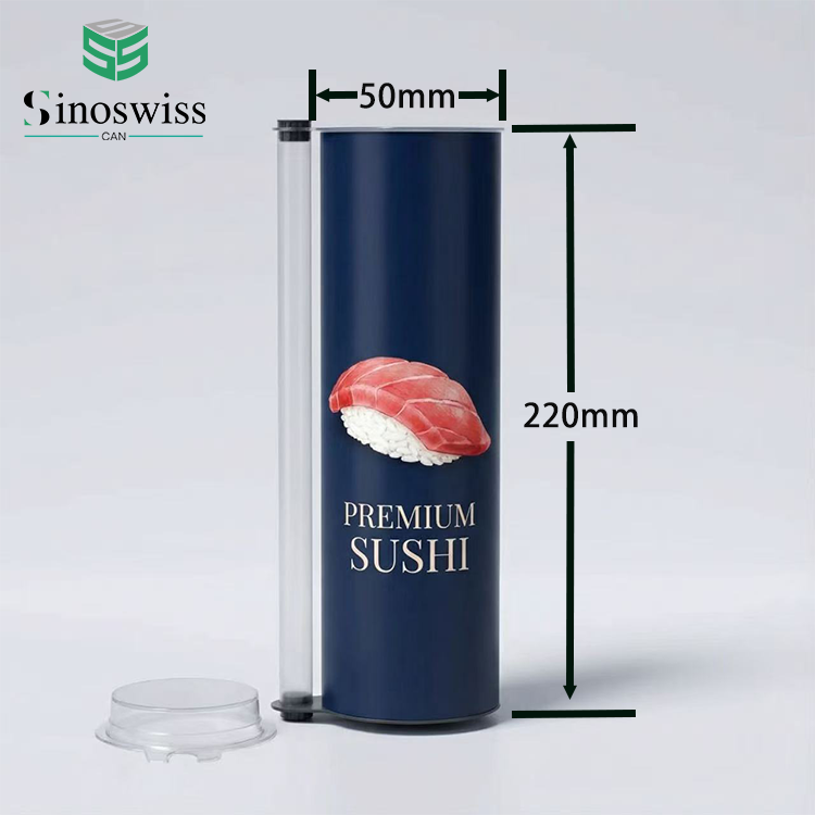 Food Grade Sushi Container Push Up Sushi Paper Tube Packaging with Compartment