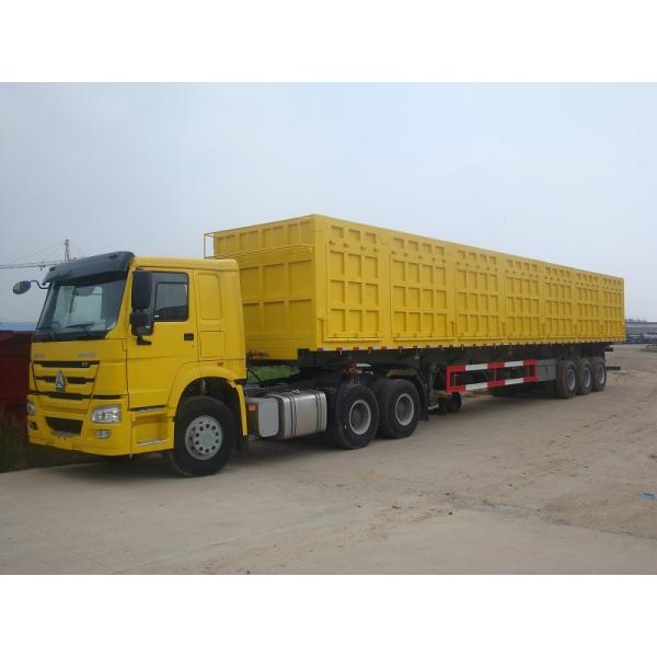 40T New 3 Axle Lorry Container Trailer With 2 Rear / Side Doors And 12R22.5 Model Tire