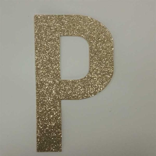 Letter P Gold Sparkle Letters , Glitter Stick On Letters For Bedroom