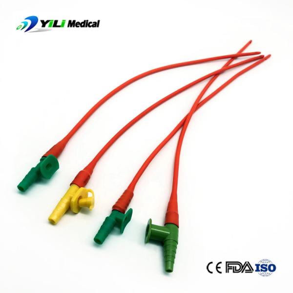 Harmless Red Rubber Suction Catheter , Length 40cm Latex Suction Catheter