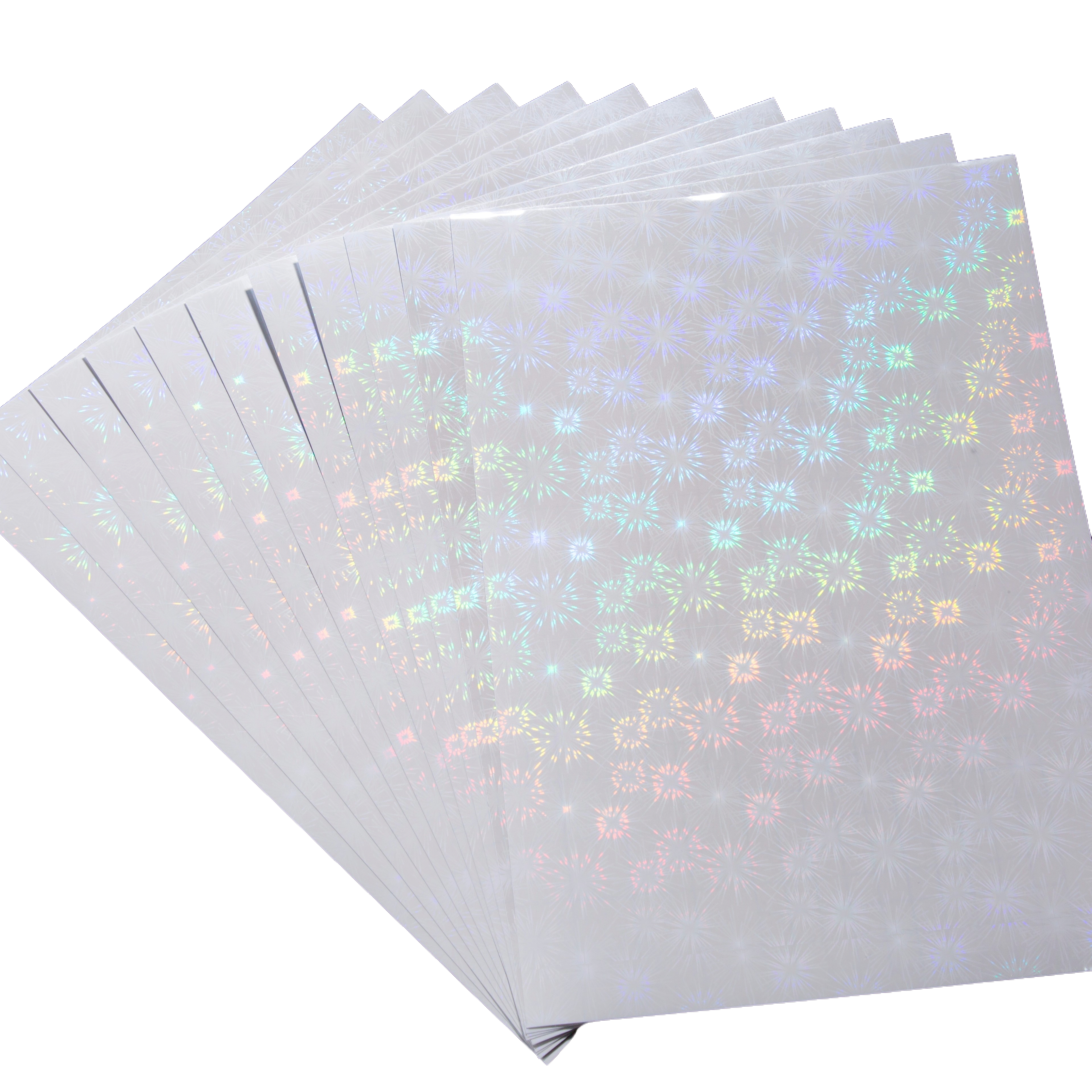A4 Roll Self Adhesive Holographic Firework Cold Lamination Film for Party Gift Packaging