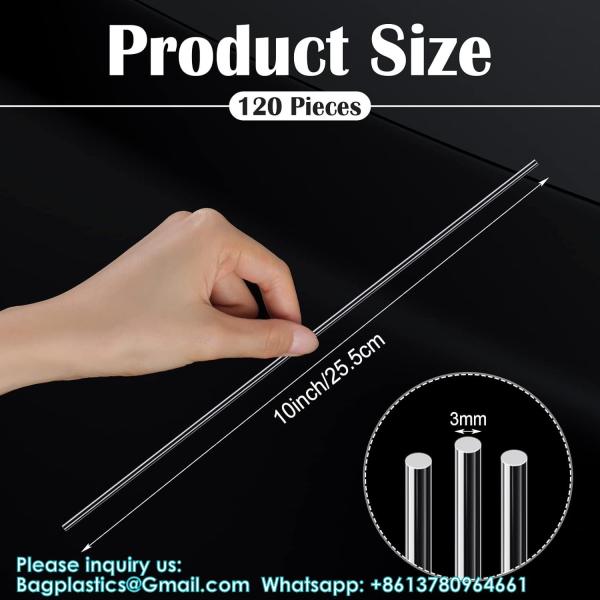 Acrylic Rods 1/8 Inch Diameter Acrylic Dowel Rods Round Acrylic Sticks Acrylic Strip DIY Crafts Party Decorations