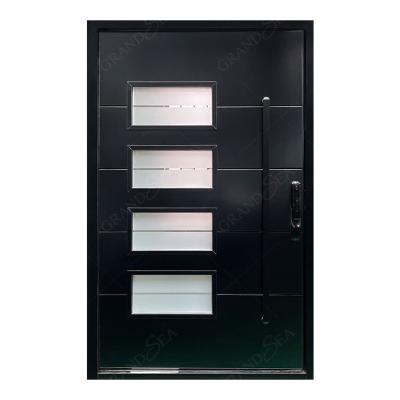 American Style Entrance Door Security Door Aluminum  Glass Door