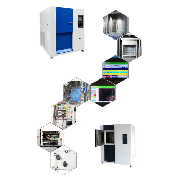 Fast Change Temperature Thermal Shock Test Chamber with 80ºC~200ºC High-Temperature Tank and Servo Refrigerant Flow Control