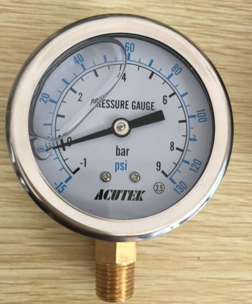 En837-1 Yn-100 Oil Filled Marine Industrial Pressure Gauge Direct Mounting