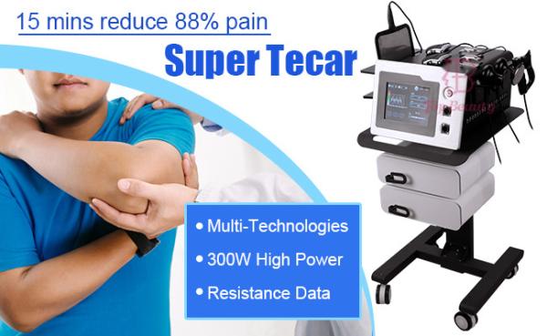 a máquina da massagem da dor nas costas 448khz com controle de temperatura Ret a máquina da beleza de Tecar Rf