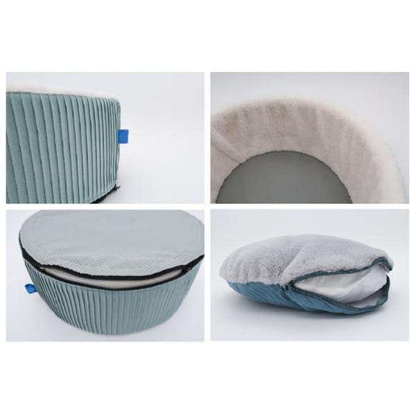 Xxl Round Luxury Fluffy Doughnut Dog Bed Large Pleated Soft Warm Furry Soothing