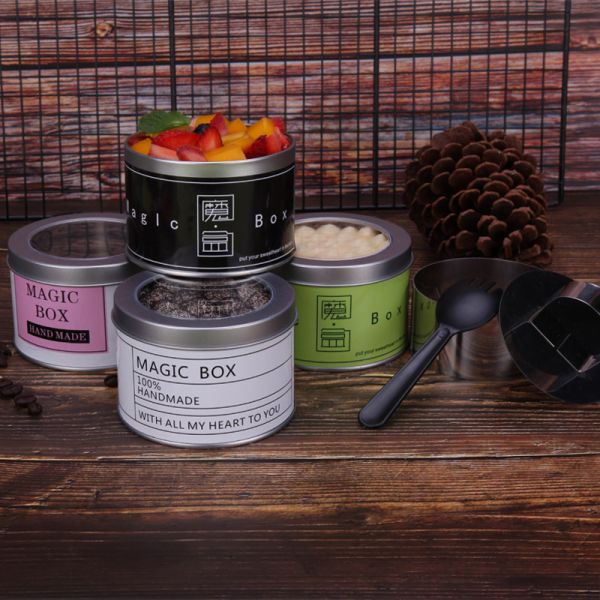 Multi Capacity Matte Round Tinplate Jar with Metal Lid for Candle Storage and Candy Packaging