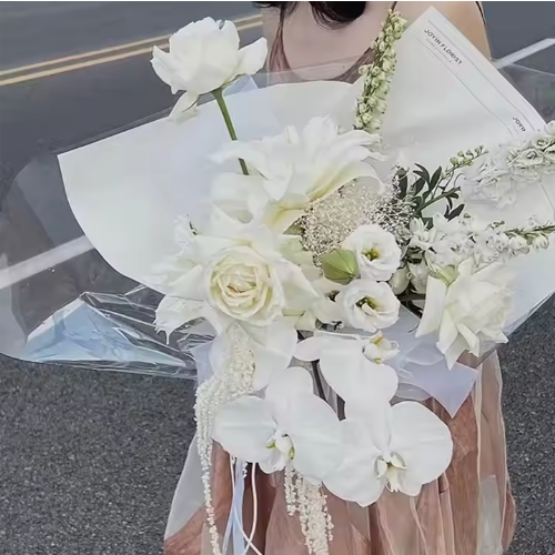 Papel de regalo blanco espeso impermeable Florista Boquete Papel de envoltura Papel de envoltura coreano