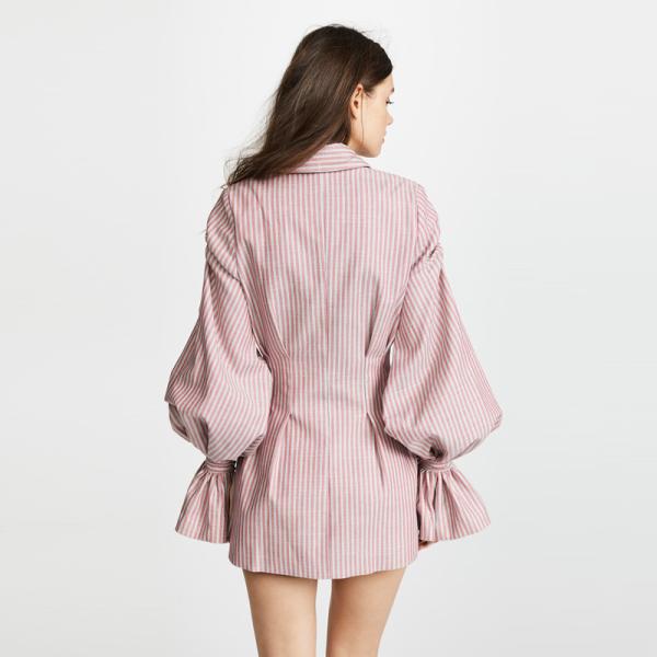 Стрипе рукави баллона в - платье блейзера шеи мини