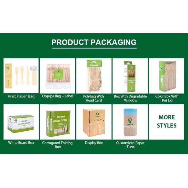 Package Size 100.00cm * 80.00cm * 60.00cm Natural Biodegradable Disposable Wooden Cutlery