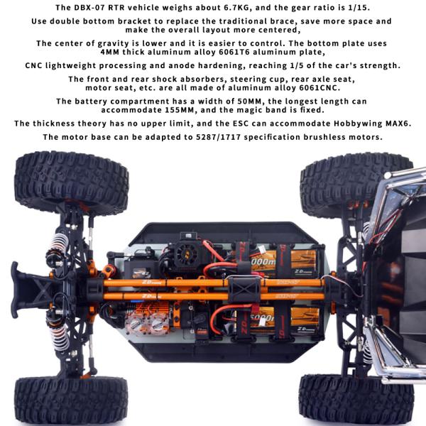 1/7 Escala 80KM/H Controle remoto RC Carro RC Carro de corrida de alta velocidade