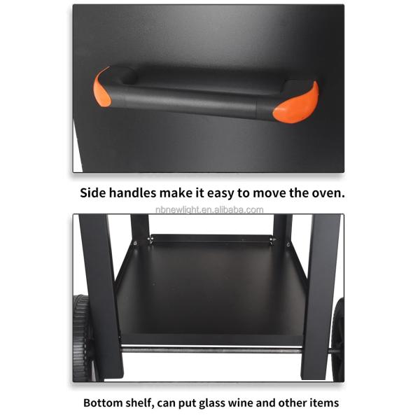 Outdoor Courtyard Charcoal Oven for Baking Pizza Portable and 30.5*30.5cm Stone Size