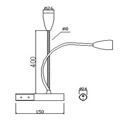 80 Ra Color Rendering Flexible Gooseneck LED Bedside Reading Light with On-off Switch
