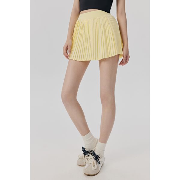 Lightweight Lavender Pleated Active Skort with Built-in Shorts for Tennis and Running