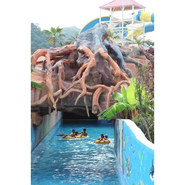 Fiberglass (FRP) Lazy River with 1.0m Water Depth and Hot-dip Galvanized Steel Support Structure for Water Parks
