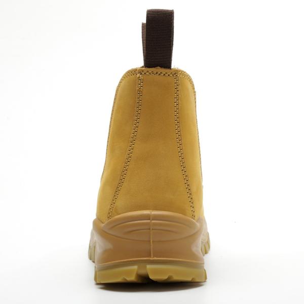 Wheat Genuine Leather Cowhide Steel Toe Security Boots ODM