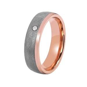 Logo Engraved Custom Hot Selling Tantalum Ring and Rose Gold Wedding Band Contemporary Men's Wedding Rings